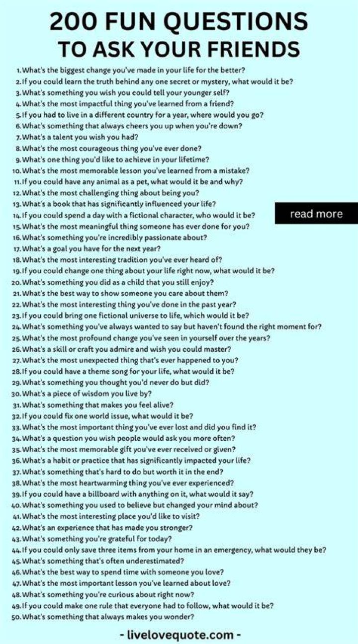 200 Fun Questions For Your Best Friends Wonder Cottage