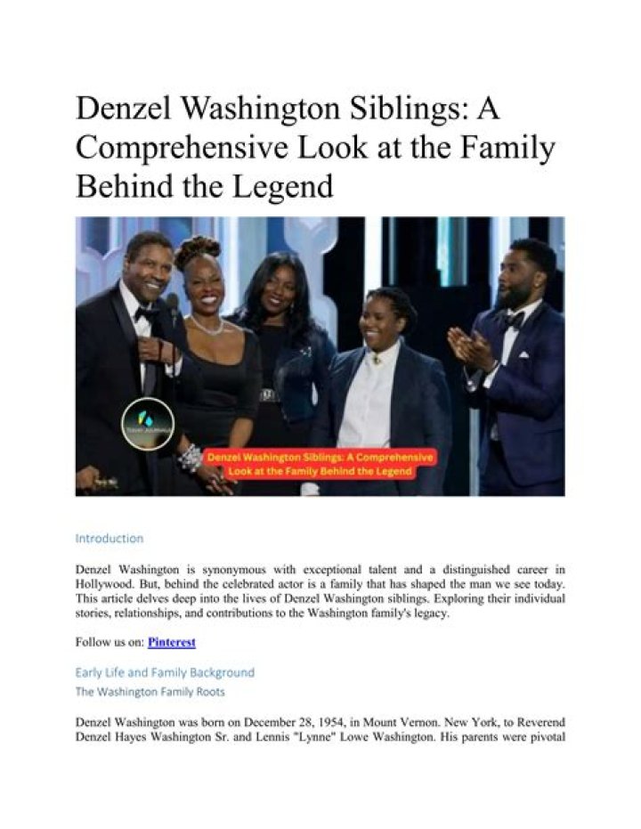 Denzel Washington: Relationships Explored