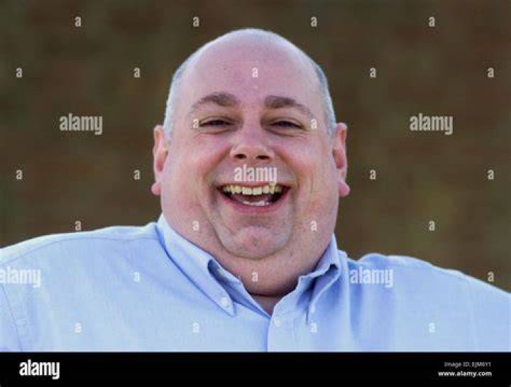 Fat adult man with bald head cartoon male Vector Image