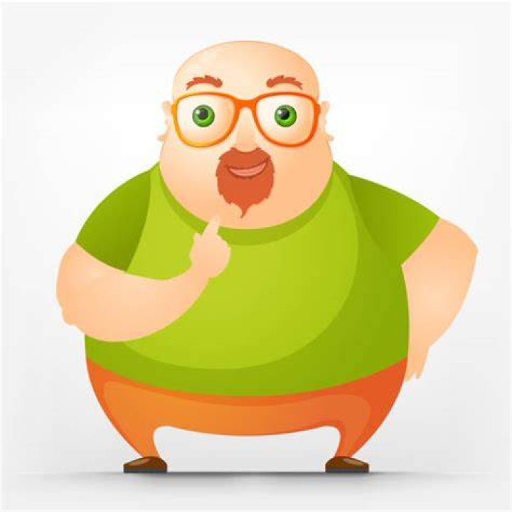 Fat bald man cartoon character Royalty Free Vector Image
