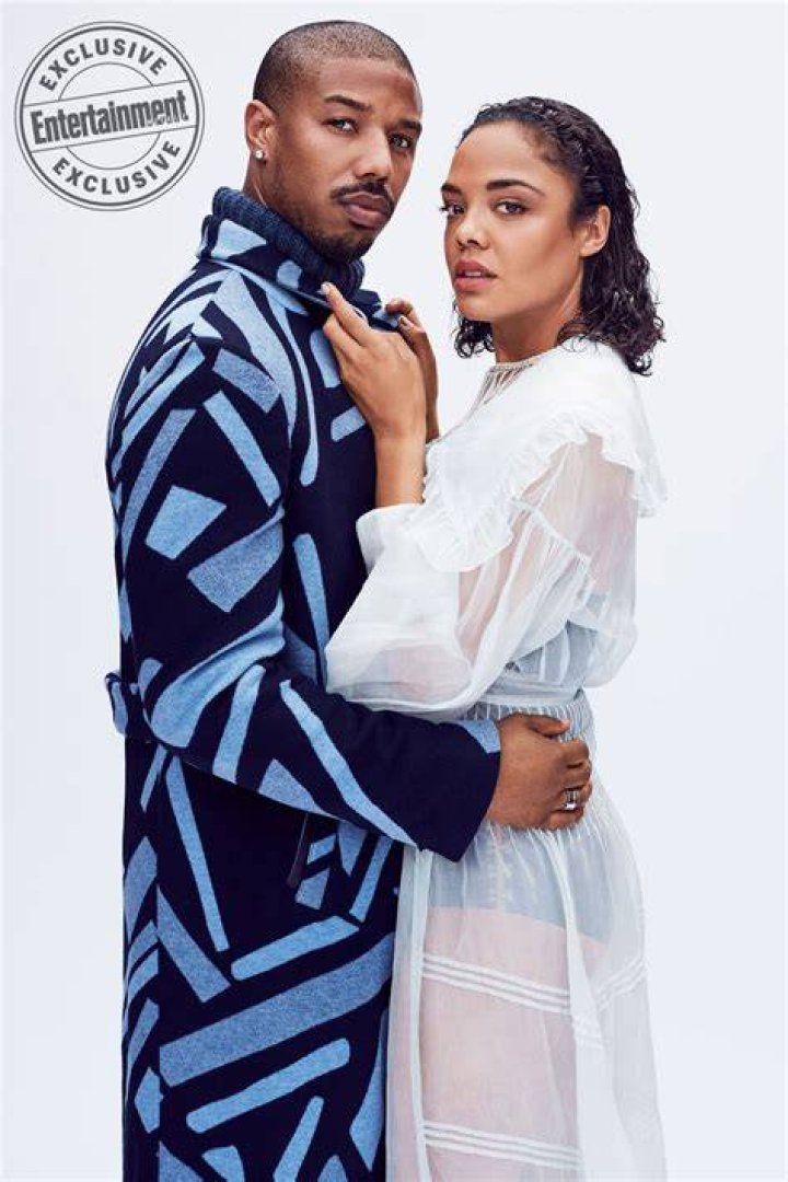 Michael B. Jordan and Tessa Mae Thompson share a laugh at Creed II