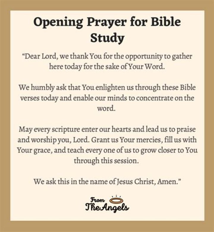 Opening Prayer for Bible Study